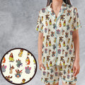 Snorky Fleegle Drooper Bingo The Banana Splits Satin Short-Sleeve Pajamas Set