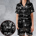 Nightmare Journey Satin Short-Sleeve Pajamas Set
