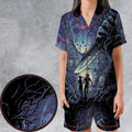 Camp Crystal Chic Friday the 13th Satin Short-Sleeve Pajamas Set