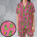 Rugrats Reptar Pattern Satin Short-Sleeve Pajamas Set