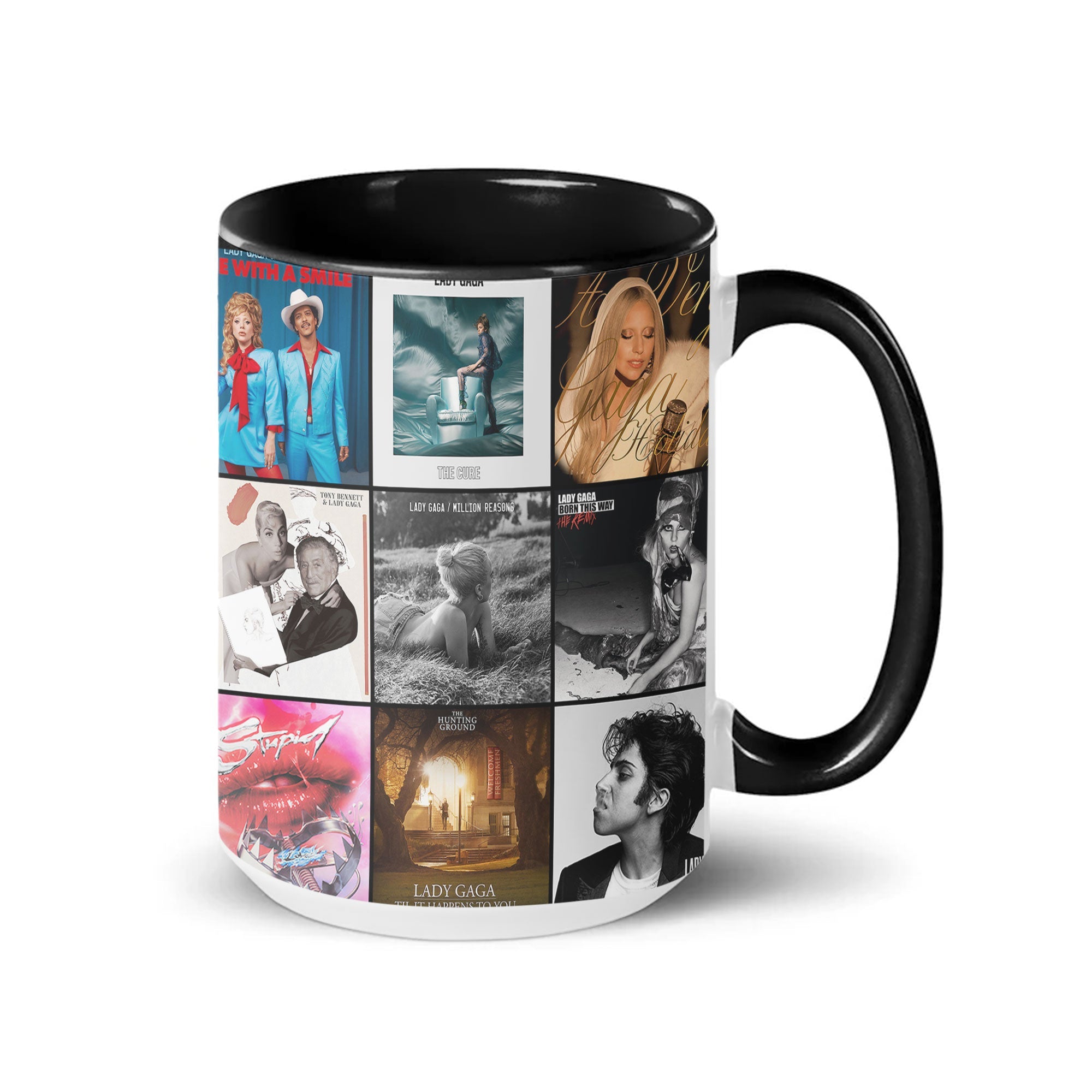 Lady Gaga Accent Mug Pop Icon Album Cover Collage Gift