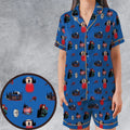 Jason Vorhees Camp Crystal Lake Halloween Satin Short-Sleeve Pajamas Set