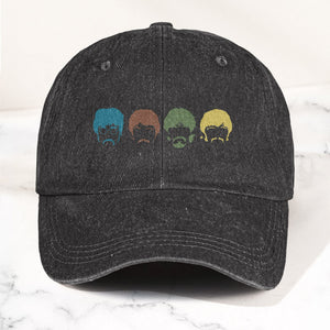 The Fabulous Four Faces Denim Cap Retro The Beatles Tribute Merch Dad Hat (With Box)
