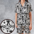 Just Cats Satin Short-Sleeve Pajamas Set