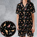 Dice Cat DnD Satin Short-Sleeve Pajamas Set