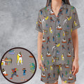 Space Ghost Coast to Coast Characters Satin Short-Sleeve Pajamas Set