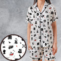 Legandary Bands Mashup Satin Short-Sleeve Pajamas Set