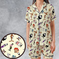 60s The Adventures Of Rocky And Bullwinkle and Friends Satin Short-Sleeve Pajamas Set