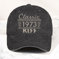 Kiss Classic 1973 Est Hard Rock Glam Metal Band Music Merch Denim Cap Retro Vintage Dad Cap Gift For Dad (With Box)