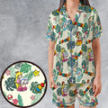 Super Mario Boo-Bies Pattern Satin Short-Sleeve Pajamas Set