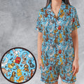 Animation Dogs Satin Short-Sleeve Pajamas Set