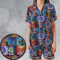 Beauty And The Beast Story Windows Satin Short-Sleeve Pajamas Set