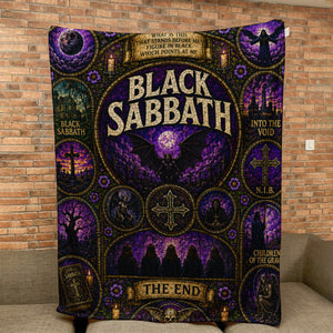 Black Sabbath Sherpa Blanket The End Stained Glass Blanket