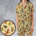 Fraggle Rock Characters Satin Short-Sleeve Pajamas Set