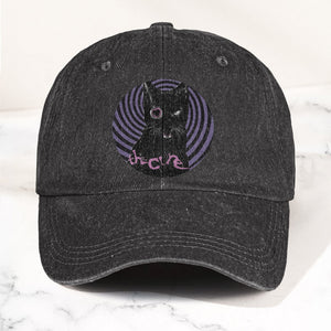 The Cure Black Cat Denim Cap Retro The Cure Tribute Merch Dad Hat (With Box)