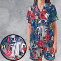 Summer Vacation R2 D2 Tropical Satin Short-Sleeve Pajamas Set