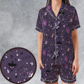 Pokemon Ghost-typen Gengar Banette Litwick Mismagius Satin Short-Sleeve Pajamas Set
