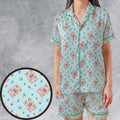 Golden Girls Patterned Satin Short-Sleeve Pajamas Set