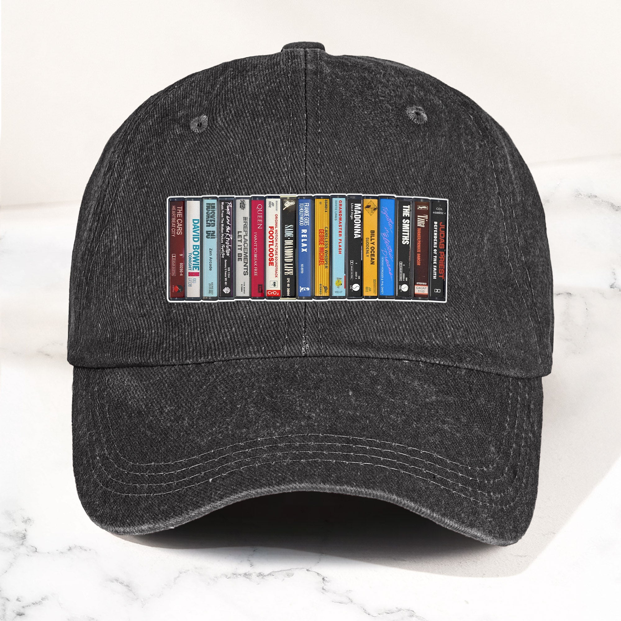 Vintage Cassette Tape Denim Dad Cap Retro Music Collection Aesthetic Hat (With BOX)