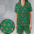 TMNT Characters Pattern Satin Short-Sleeve Pajamas Set