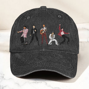 Elvis Presley Denim Cap Iconic Eras Graphic Dad Hat (With Box)