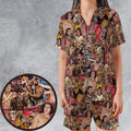 Pro Wrestlers Satin Short-Sleeve Pajamas Set