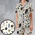 Don't Panic The Hitchhiker's Guide to the Galaxy Satin Short-Sleeve Pajamas Set