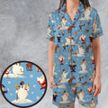 Frosty the Snowman Christmas Characters Satin Short-Sleeve Pajamas Set