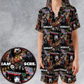 Slasher Chic Scream Satin Short-Sleeve Pajamas Set