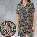 Spy Life Mission Impossible Satin Short-Sleeve Pajamas Set