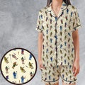 Carl In Masters Of The Universe Pattern Satin Short-Sleeve Pajamas Set
