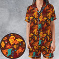 Charizard Arcanine Torchic Fire Pokemon Satin Short-Sleeve Pajamas Set