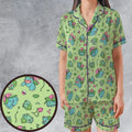 Venusaur Ivysaur and Bulbasaur Pokemon Satin Short-Sleeve Pajamas Set