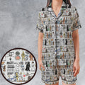 Egyptian Galaxy Wars Satin Short-Sleeve Pajamas Set