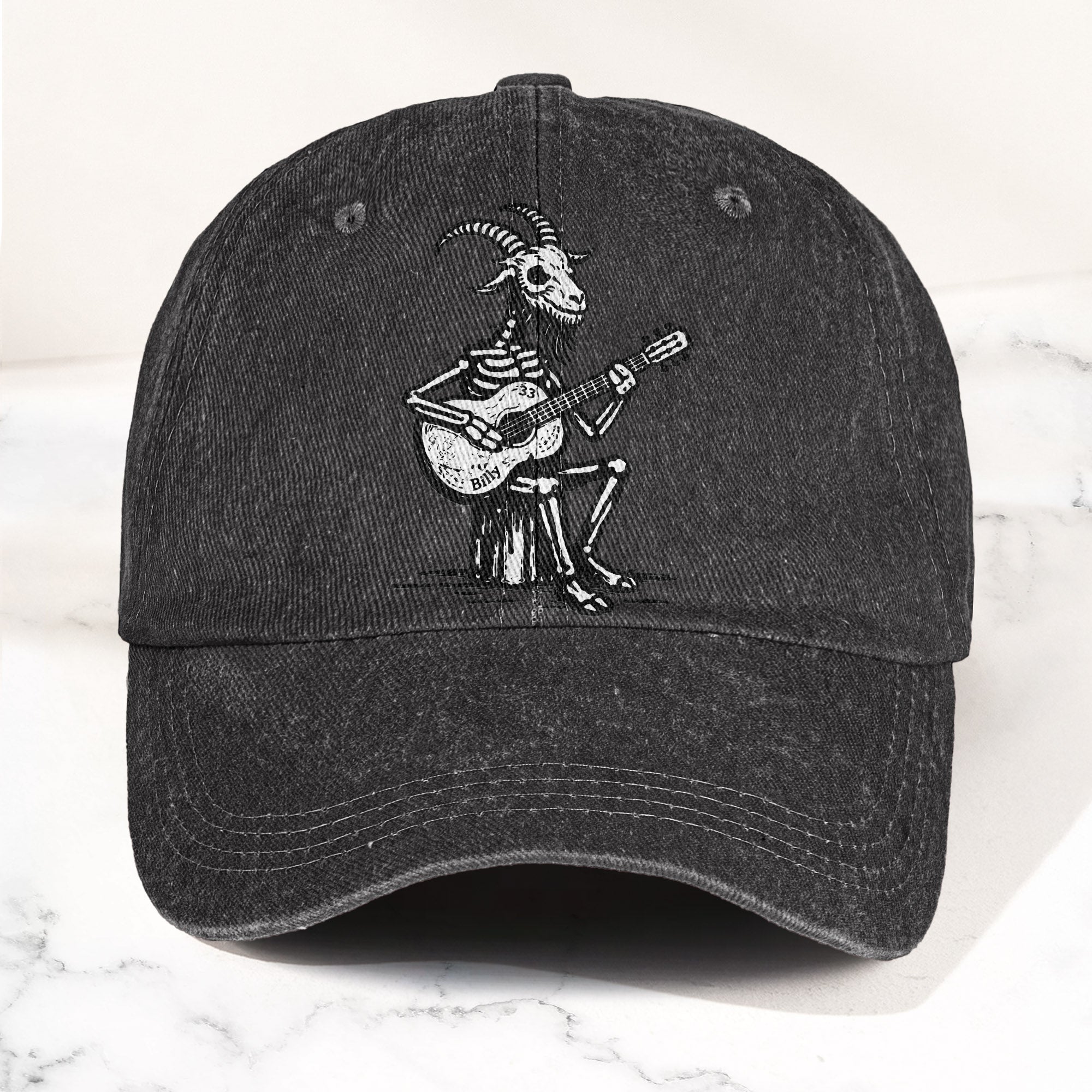 Billy Strings GoatSkeleton Guitarist Graphic Music Merch Denim Cap Retro Vintage Dad Cap Gift For Dad (With Box)