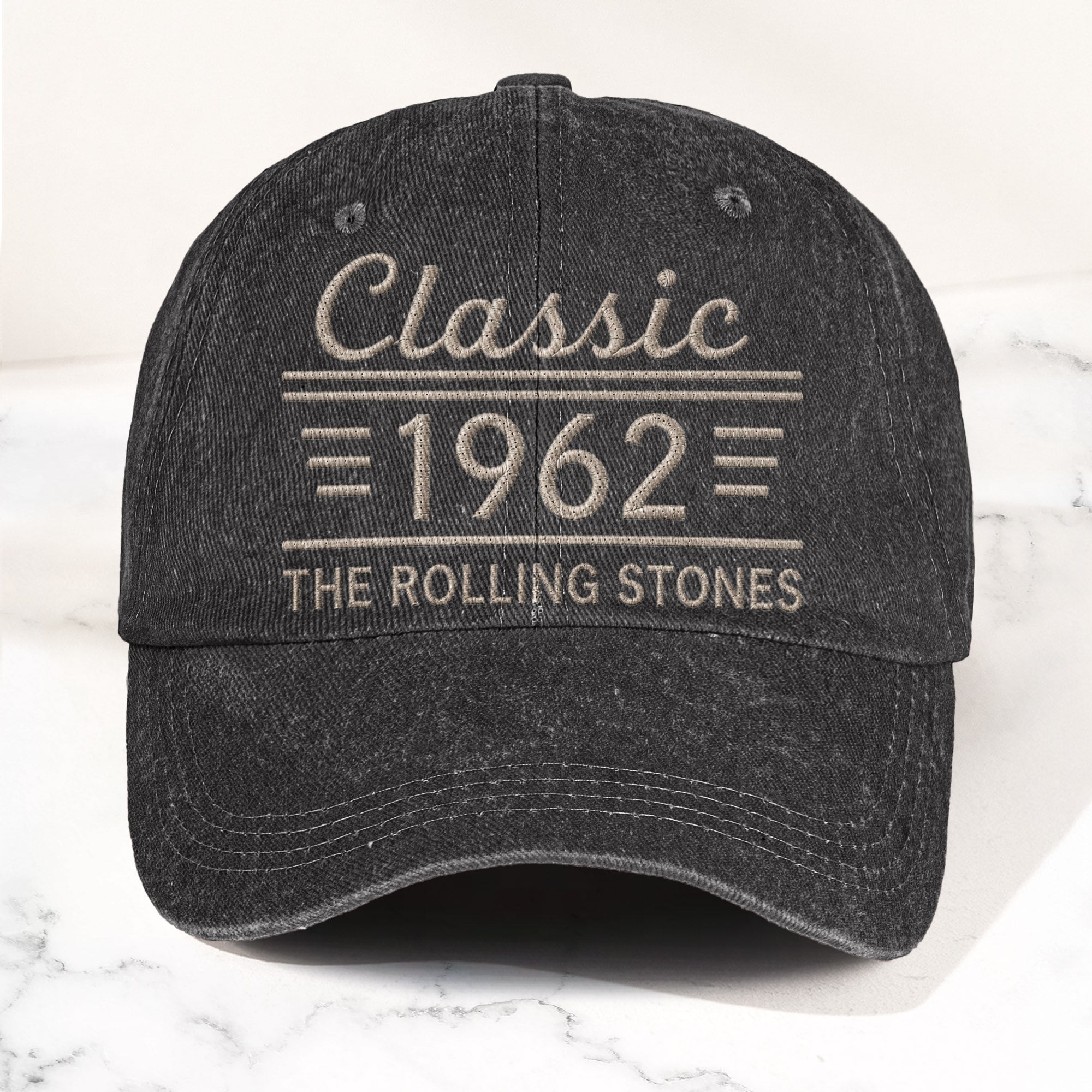 The Rolling Stones Classic 1962 Est Rock And Roll Band Music Merch Denim Cap Retro Vintage Dad Cap Gift For Dad (With Box)