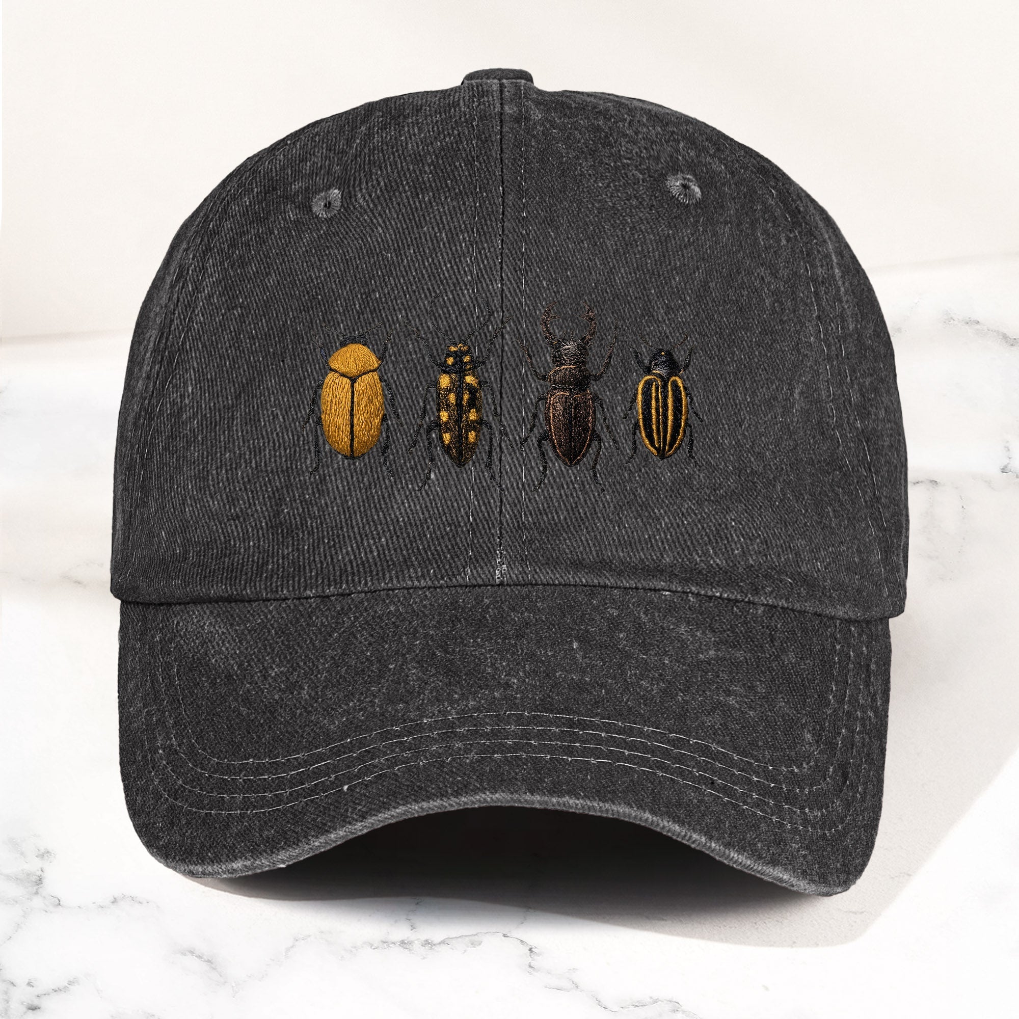 The Beatles Denim Cap Minimalist Beetle Design Dad Hat ( With Box)