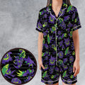 Ghost Type Pokemon Pattern Satin Short-Sleeve Pajamas Set