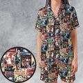 Pioneering '50s Classics Monster Hammer Horror Films Satin Short-Sleeve Pajamas Set