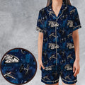 Star Wars Ships Pattern Satin Short-Sleeve Pajamas Set