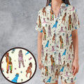 Cereal Monster Breakfast Satin Short-Sleeve Pajamas Set