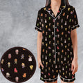 Final Fantasy Characters Pattern Satin Short-Sleeve Pajamas Set