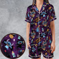 Spooky Stitch Satin Short-Sleeve Pajamas Set