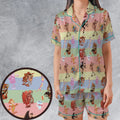 Spooky Monster Mash Cereal Monster Satin Short-Sleeve Pajamas Set