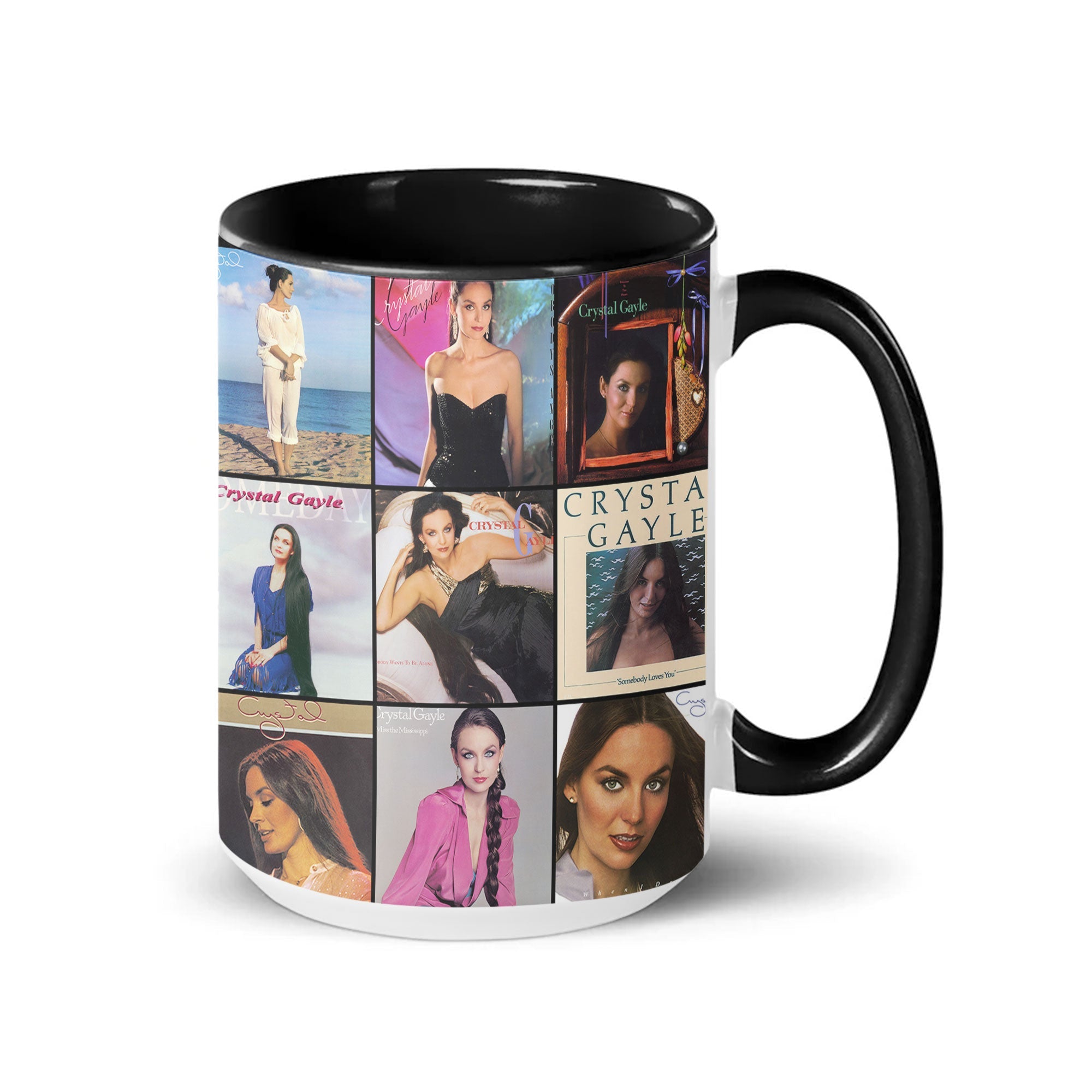 Crystal Gayle Accent Mug Classic Album Cover Collage Gift