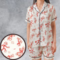 Vintage Style Nostalgic Reddy Kilowatt Satin Short-Sleeve Pajamas Set