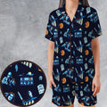 Horror Slasher Michael Myers Halloween Satin Short-Sleeve Pajamas Set