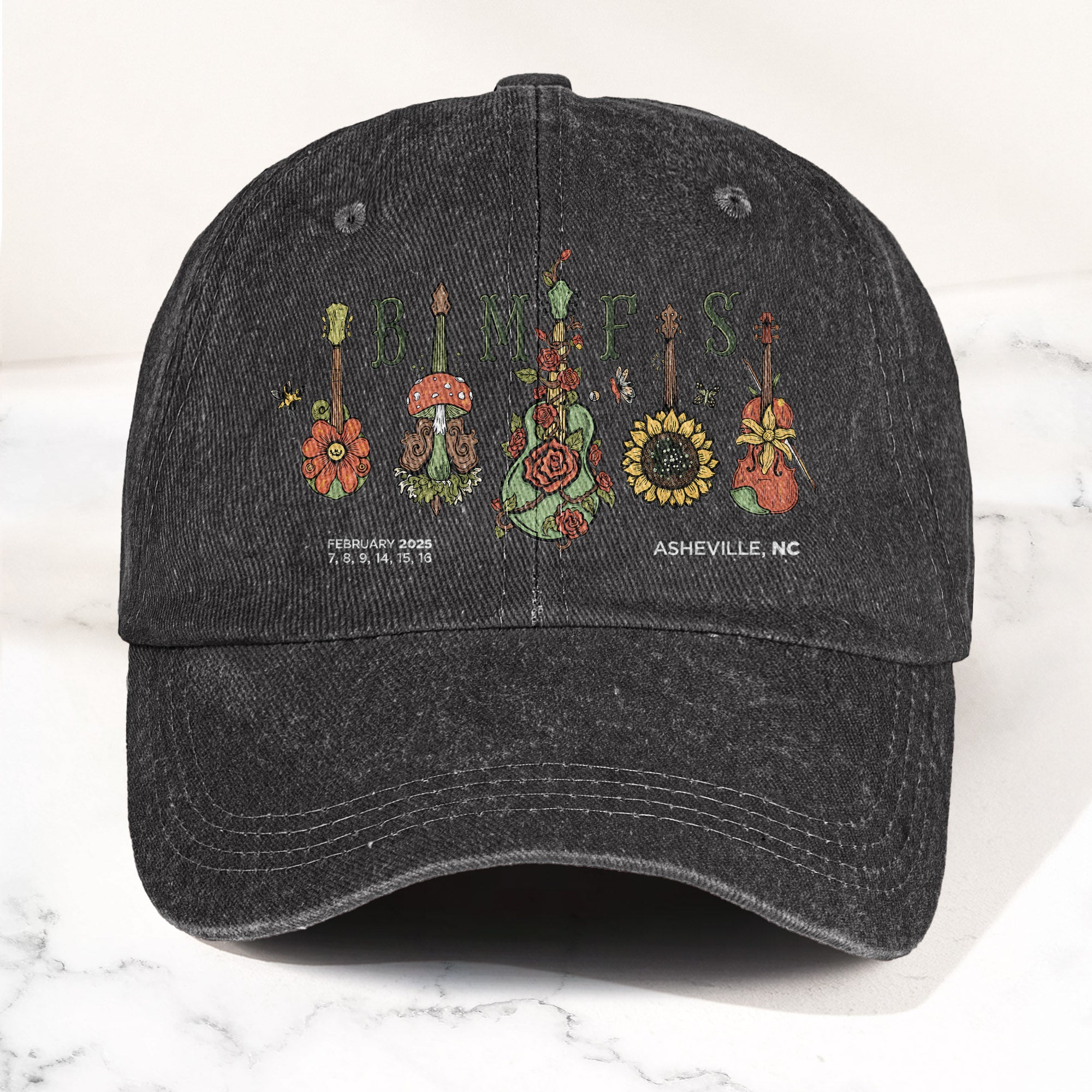 Billy Strings BMFS Asheville NC Concert Graphic Music Merch Denim Cap Retro Vintage Dad Cap Gift For Dad (With Box)