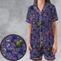 Gengars Pokemon Pattern Satin Short-Sleeve Pajamas Set