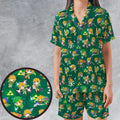 Cute Link Posing The Legend Of Zelda Satin Short-Sleeve Pajamas Set